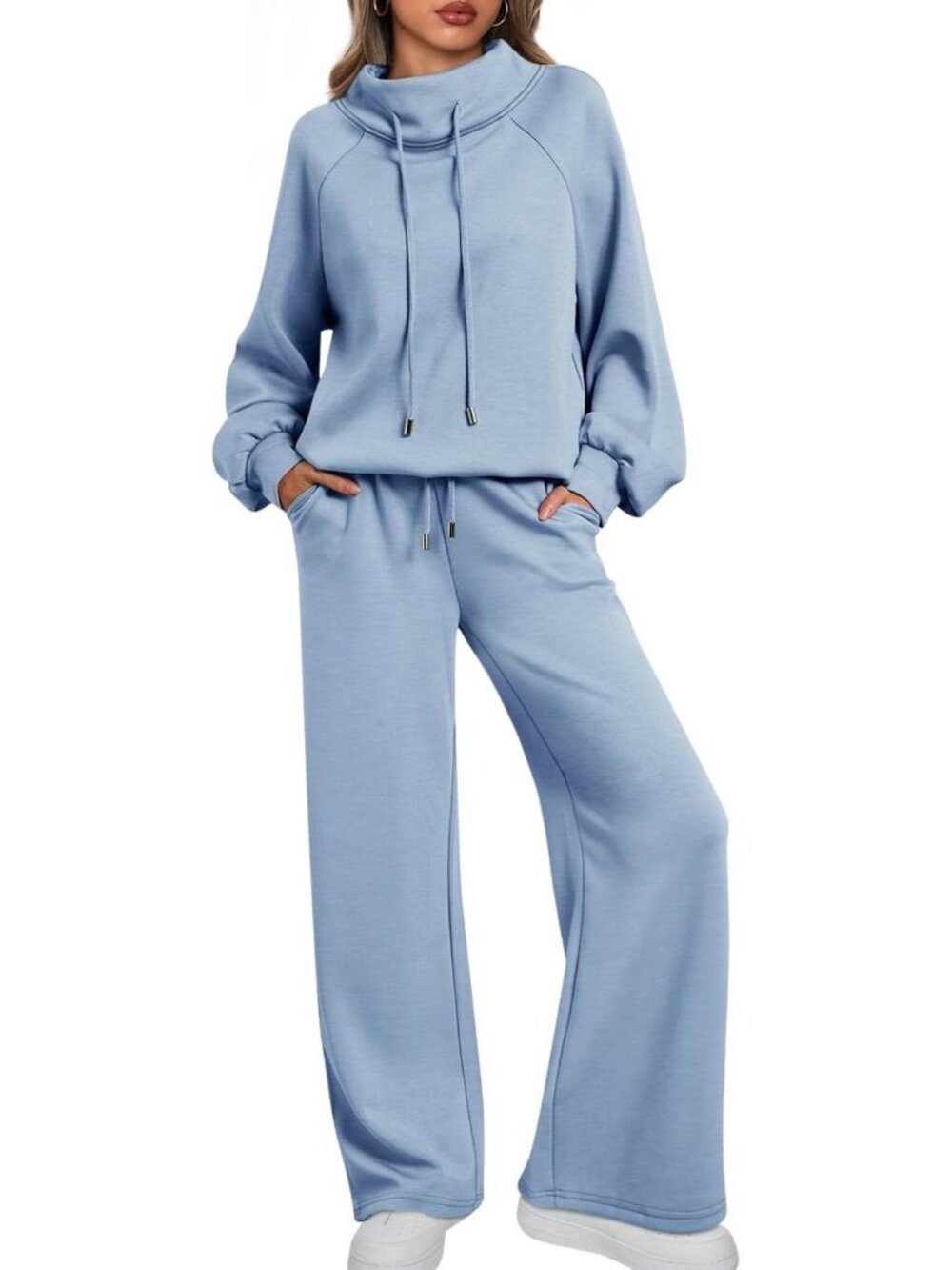 Cozy Women's Mock Neck 2-Piece Lounge Set | Fall Fashion Sweat Outfit